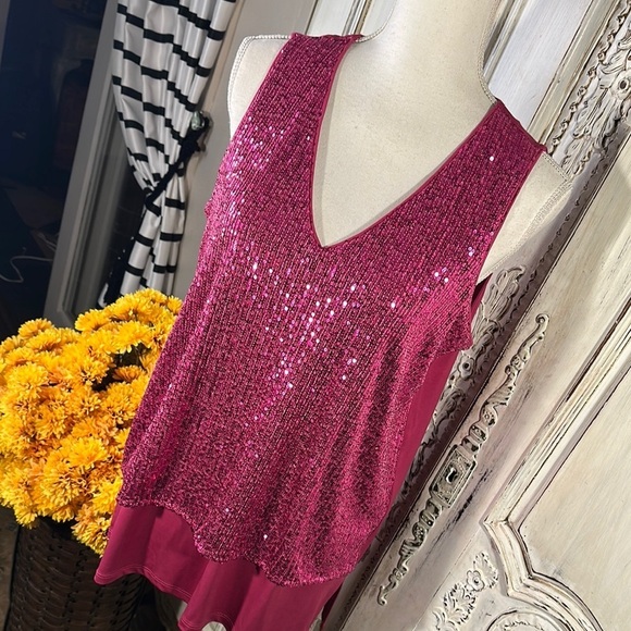 MICHAEL Michael Kors Sequin Sleeveless Top - Pink - Picture 2 of 9